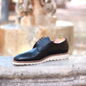 DapperFam Vero in Black Men's Italian Leather Derby in Black