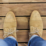 DapperFam Vero in Sand Men's Lux Suede Derby in Sand