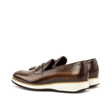 DapperFam Luciano in Brown Men's Hand-Painted Patina Loafer in #color_