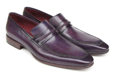 Paul Parkman Men's Handmade Leather Loafers in Purple
