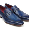 Paul Parkman Men's Hand-Painted Leather Loafers in Navy