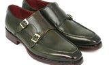 Paul Parkman Men's Goodyear Welted Double Monkstraps in Green
