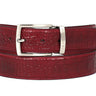 Paul Parkman Men's Croco-Embossed Calfskin Leather Belt in Burgundy
