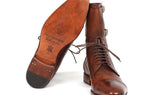 Paul Parkman Men's Hand-Painted Leather High Boots in Brown