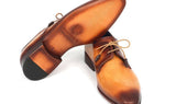 Paul Parkman Men's Hand-Painted Leather Derby Shoes in Brown & Camel