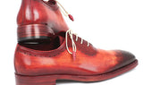 Paul Parkman Men's Hand-Painted Medallion Toe Oxfords in Reddish Camel