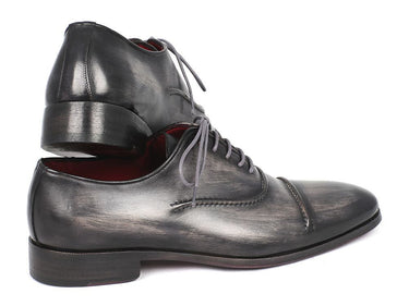 Paul Parkman Men's Hand-Painted Captoe Leather Oxfords in Gray & Black