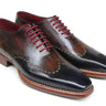 Paul Parkman Men's Hand-Painted Leather Wingtip Oxfords in Navy, Red & Black