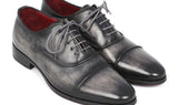 Paul Parkman Men's Hand-Painted Captoe Leather Oxfords in Gray & Black