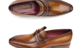 Paul Parkman Men's Handmade Leather Loafers in Brown