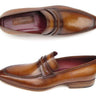Paul Parkman Men's Handmade Leather Loafers in Brown