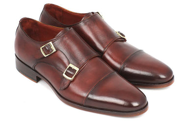 Paul Parkman Men's Leather Double Monkstraps in Brown
