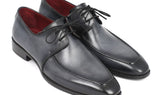 Paul Parkman Men's Hand-Painted Leather Apron Derby Shoes in Gray & Black
