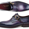Paul Parkman Men's Leather Single Monkstraps in Purple