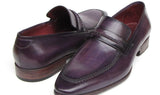 Paul Parkman Men's Handmade Leather Loafers in Purple