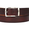Paul Parkman Men's Hand-Painted Leather Belt in Dark Bordeaux