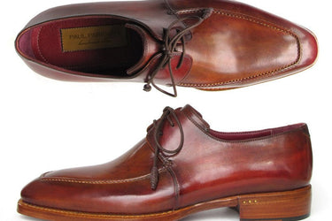 Paul Parkman Men's Goodyear Welted Square Toe Apron Derby Shoes in Brown