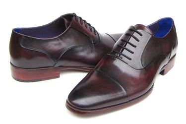 Paul Parkman Men's Hand-Painted Leather Oxfords in Black & Purple