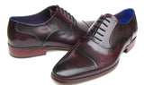 Paul Parkman Men's Hand-Painted Leather Oxfords in Black & Purple
