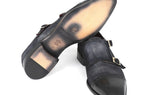 Paul Parkman Men's Suede Double Monkstraps in Navy