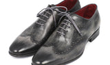 Paul Parkman Men's Hand-Painted Leather Wingtip Oxfords in Gray & Black