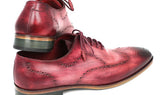 Paul Parkman Men's Hand-Painted Leather Wingtip Oxfords in Burgundy