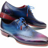 Paul Parkman Men's Hand-Painted Leather Wingtip Oxfords in Blue & Purple