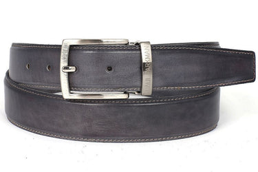 Paul Parkman Men's Hand-Painted Leather Belt in Gray