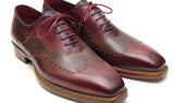 Paul Parkman Men's Goodyear Welted Wingtip Oxfords in Bordeaux & Camel