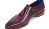 Paul Parkman Men's Leather Tassel Loafers in Purple