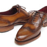 Paul Parkman Men's Hand-Painted Leather Wingtip Oxfords in Tobacco