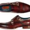 Paul Parkman Men's Leather Double Monkstraps in Dark Brown