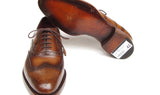 Paul Parkman Men's Hand-Painted Leather Wingtip Oxfords in Tobacco