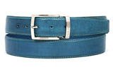 Paul Parkman Men's Hand-Painted Leather Belt in Sky Blue