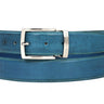Paul Parkman Men's Hand-Painted Leather Belt in Sky Blue