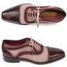 Paul Parkman Men's Hand-Painted Suede Captoe Oxfords in Bordeaux & Beige