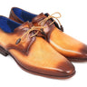 Paul Parkman Men's Hand-Painted Leather Derby Shoes in Brown & Camel