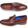 Paul Parkman Men's Hand-Painted Leather Tassel Loafers in Brown