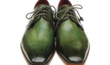 Paul Parkman Men's Hand-Painted Leather Derby Shoes in Green
