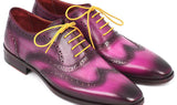 Paul Parkman Men's Hand-Painted Leather Wingtip Oxfords in Lilac
