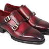 Paul Parkman Men's Hand-Welted Captoe Monkstraps in Purple & Burgundy in #color_