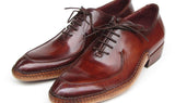 Paul Parkman Men's Side Handsewn Leather Split-toe Oxfords in Burgundy