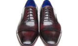 Paul Parkman Men's Hand-Painted Leather Oxfords in Black & Purple