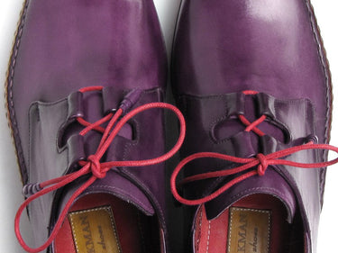 Paul Parkman Men's Ghillie Lacing Side Dress Shoes in Purple
