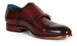 Paul Parkman Men's Leather Double Monkstraps in Dark Brown