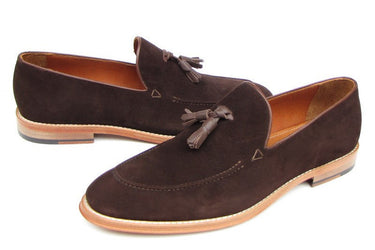 Paul Parkman Men's Suede Tassel Loafers in Brown