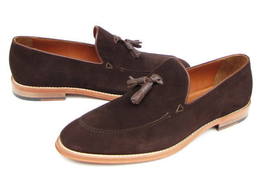 Paul Parkman Men's Suede Tassel Loafers in Brown