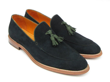 Paul Parkman Men's Suede Tassel Loafers in Green