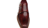 Paul Parkman Men's Double Goodyear Welted Monkstraps in Burgundy