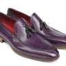 Paul Parkman Men's Hand-Painted Leather Tassel Loafers in Purple